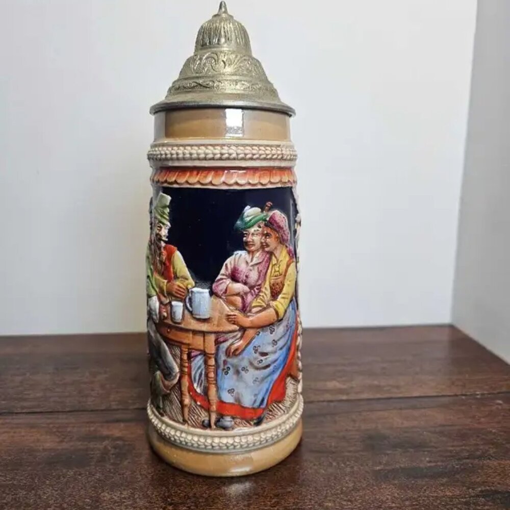 Vintage Gerz Beer Stein With a Pewter Lid